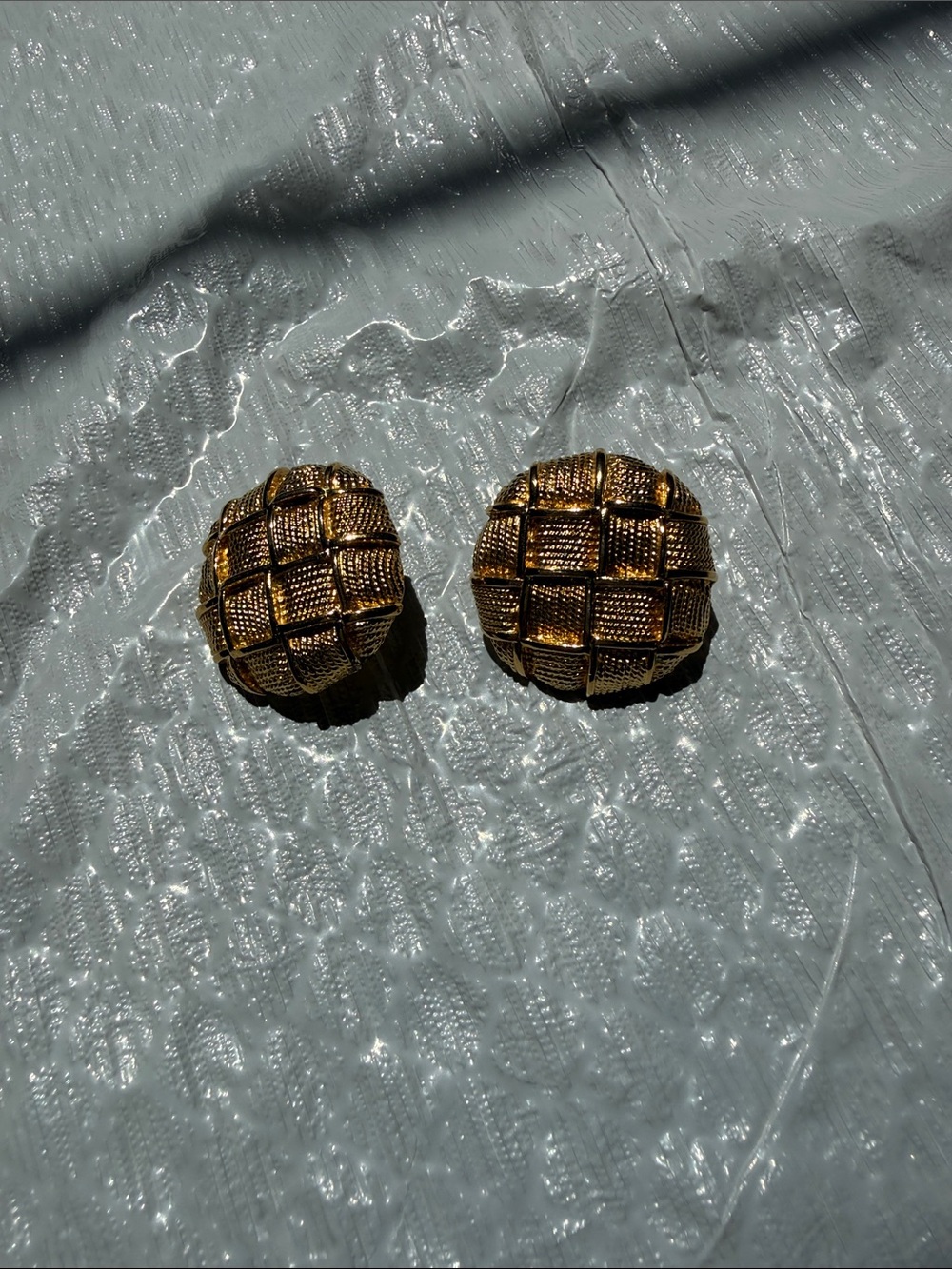 Napier Gold Woven Button-Style Clip Earrings